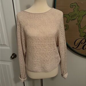 Cream color open knit pullover